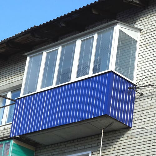 Остекление П-образного балкона